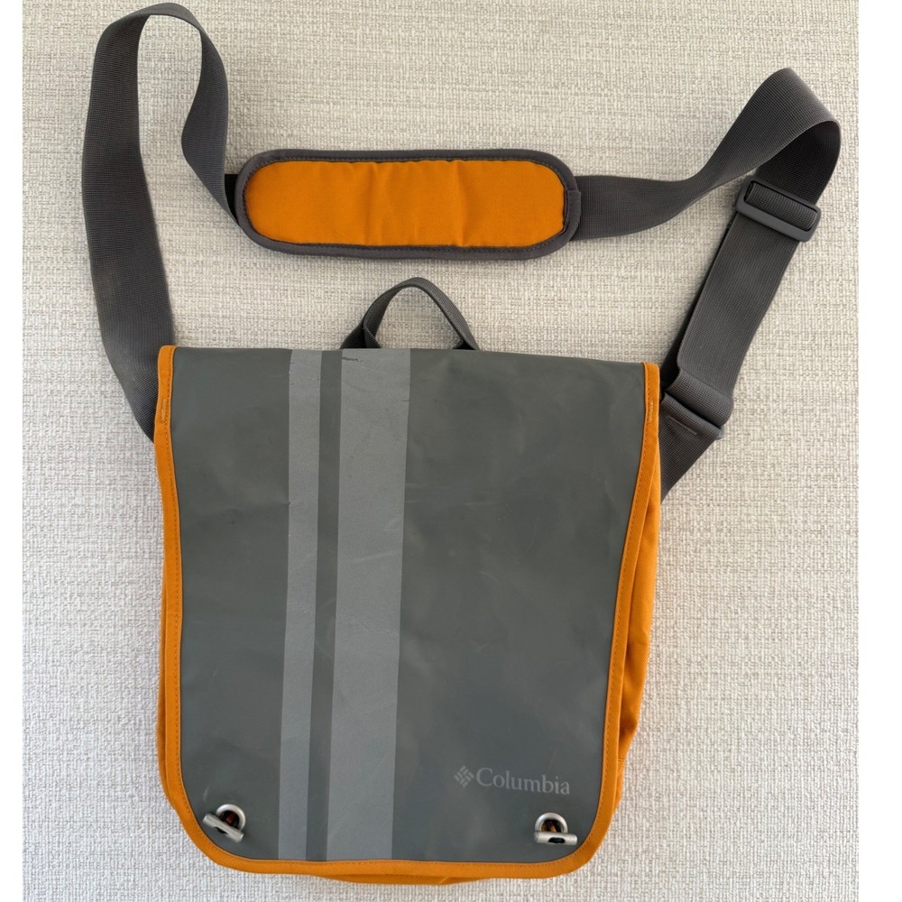 Columbia Crossbody Messenger Bag  Yellow Gray‎ Front Flap